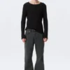 Vaqueros bootcut holgados con efecto elástico – Elegie Black – Negro Vaqueros bootcut holgados con efecto elástico – Elegie Black – Negro