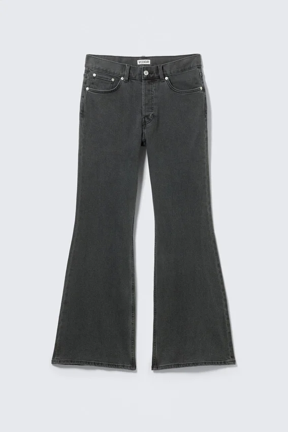 Vaqueros bootcut holgados con efecto elástico – Elegie Black – Negro Vaqueros bootcut holgados con efecto elástico – Elegie Black – Negro