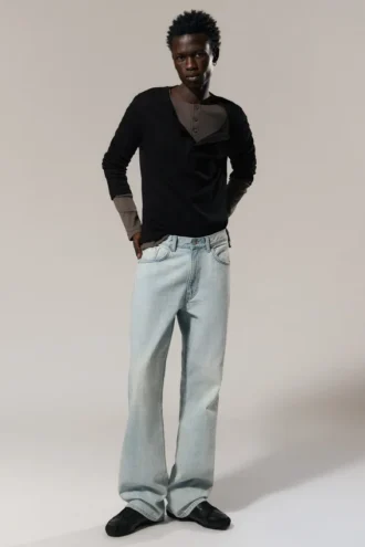 Vaqueros Bootcut holgados de talle medio Mercury – Azul fantasma – Azul claro