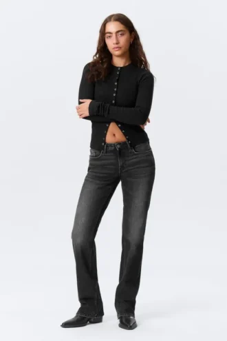 Vaqueros Bootcut Slim de talle medio Tension – Paloma Black – Negro
