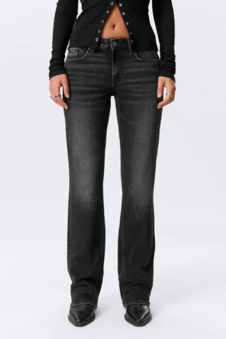 Vaqueros Bootcut Slim de talle medio Tension – Paloma Black – Negro