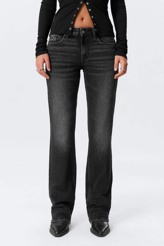 Vaqueros Bootcut Slim de talle medio Tension – Paloma Black – Negro Vaqueros Bootcut Slim de talle medio Tension – Paloma Black – Negro