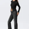 Vaqueros Bootcut Slim de talle medio Tension – Paloma Black – Negro Vaqueros Bootcut Slim de talle medio Tension – Paloma Black – Negro