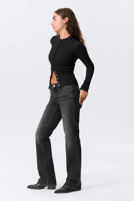 Vaqueros Bootcut Slim de talle medio Tension – Paloma Black – Negro Vaqueros Bootcut Slim de talle medio Tension – Paloma Black – Negro
