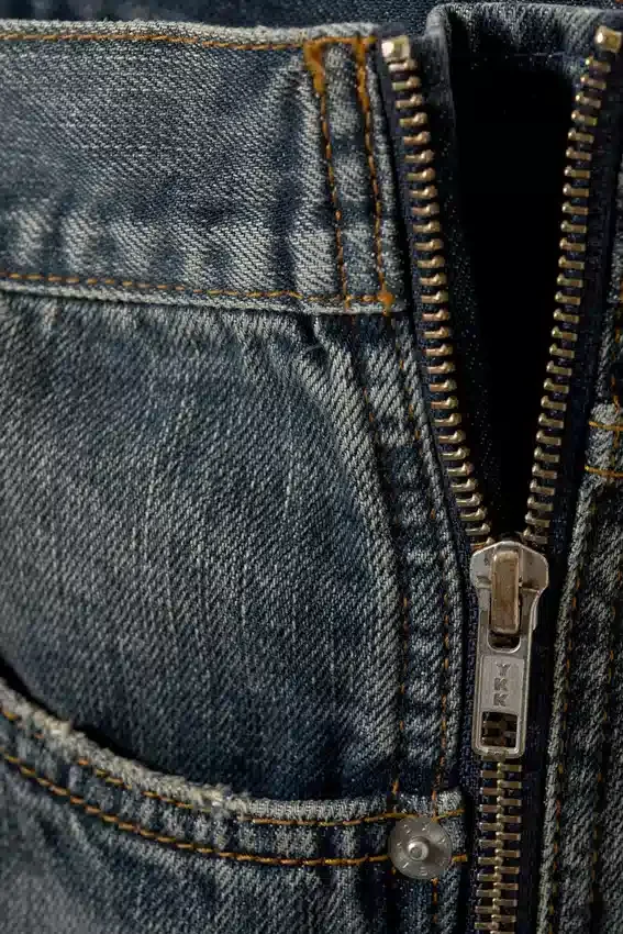 Vaqueros de pierna recta con cremallera – Azul medio – Azul medio Vaqueros de pierna recta con cremallera – Azul medio – Azul medio