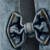 Vaqueros de talle bajo con pernera ancha y lazo de Imoo – Azul medio – Azul medio Vaqueros de talle bajo con pernera ancha y lazo de Imoo – Azul medio – Azul medio