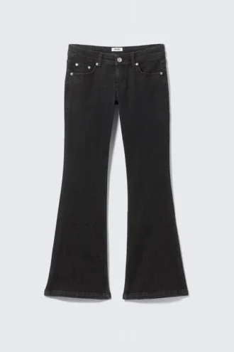 Vaqueros de talle bajo, corte ajustado y pernera acampanada – Negro tinta – Negro Vaqueros de talle bajo, corte ajustado y pernera acampanada – Negro tinta – Negro