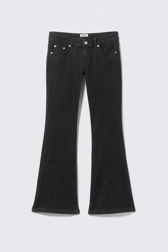 Vaqueros de talle bajo, corte ajustado y pernera acampanada – Negro tinta – Negro Vaqueros de talle bajo, corte ajustado y pernera acampanada – Negro tinta – Negro