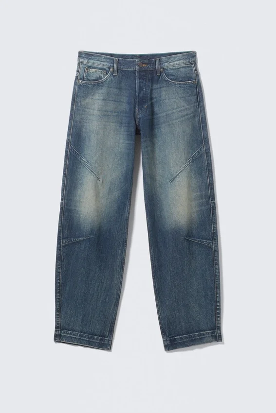 Vaqueros de talle bajo, corte holgado y pierna cónica – Azul Báltico – Azul oscuro Vaqueros de talle bajo, corte holgado y pierna cónica – Azul Báltico – Azul oscuro
