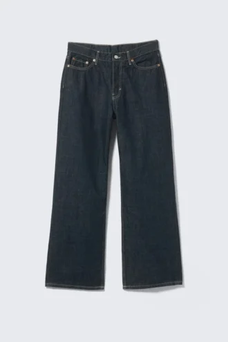 Vaqueros Dynasty de talle bajo, corte holgado y pierna ancha – Blue Rinse – Azul oscuro