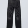 Vaqueros Galaxy holgados, rectos y desgastados – Negro desgastado Vaqueros Galaxy holgados, rectos y desgastados – Negro desgastado