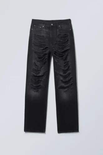 Vaqueros Galaxy holgados, rectos y desgastados – Negro desgastado Vaqueros Galaxy holgados, rectos y desgastados – Negro desgastado