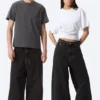 Vaqueros holgados de cintura media con bolsillos de imitación de cuero Astro – Lavado negro – Negro Vaqueros holgados de cintura media con bolsillos de imitación de cuero Astro – Lavado negro – Negro