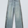 Vaqueros holgados de pierna ancha con cremallera – Seventeen Blue – Azul medio Vaqueros holgados de pierna ancha con cremallera – Seventeen Blue – Azul medio