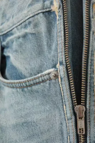 Vaqueros holgados de pierna ancha con cremallera – Seventeen Blue – Azul medio