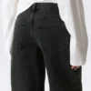 Vaqueros holgados de talle bajo con bajo ancho – Elegie Black – Negro