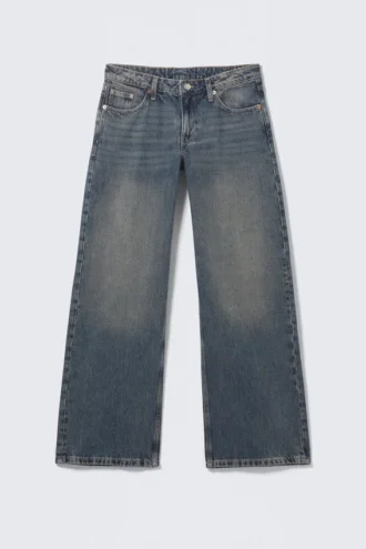 Vaqueros holgados de talle bajo Imoo – Azul desierto – Azul oscuro
