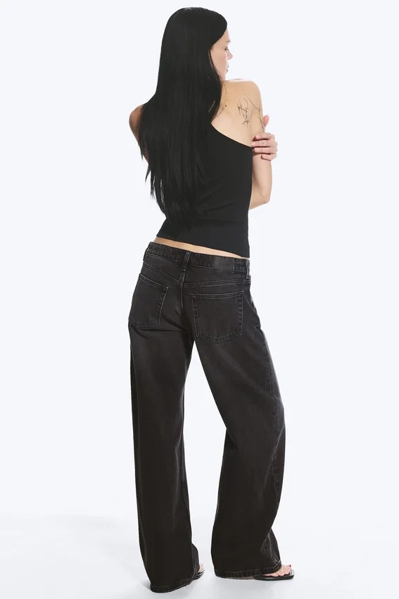 Vaqueros holgados de talle bajo Imoo – Negro lavado Vaqueros holgados de talle bajo Imoo – Negro lavado