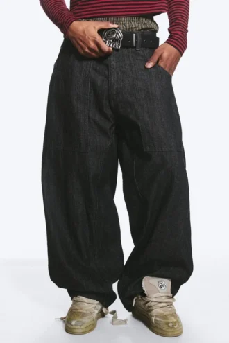 Vaqueros holgados de talle bajo unisex Dunno – Lavado negro – Negro | Cheap Monday GB
