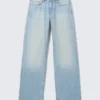 Vaqueros holgados de talle bajo y corte ancho – Azul Kimberley – Azul claro Vaqueros holgados de talle bajo y corte ancho – Azul Kimberley – Azul claro