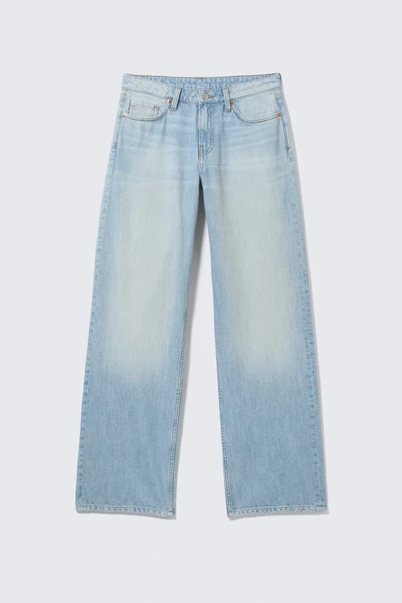 Vaqueros holgados de talle bajo y corte ancho – Azul Kimberley – Azul claro Vaqueros holgados de talle bajo y corte ancho – Azul Kimberley – Azul claro