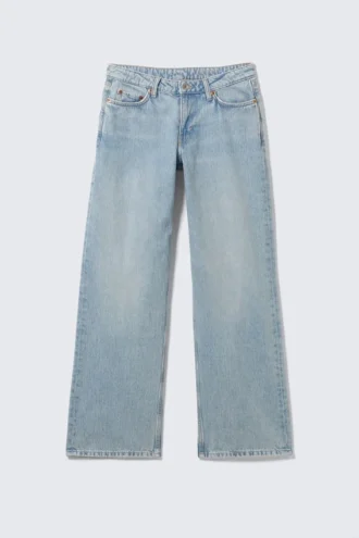Vaqueros holgados de talle bajo y corte ancho – Azul lip – Azul claro