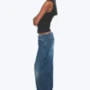Vaqueros holgados de talle bajo y corte ancho – Azul mina – Azul medio Vaqueros holgados de talle bajo y corte ancho – Azul mina – Azul medio