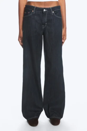 Vaqueros holgados de talle bajo y corte ancho – Blue Rinse – Azul oscuro
