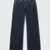 Vaqueros holgados de talle bajo y corte ancho – Blue Rinse – Azul oscuro