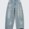 Vaqueros holgados de talle bajo y corte Barrel Dunno Unisex – Azul nublado – Azul medio | Cheap Monday Gb Vaqueros holgados de talle bajo y corte Barrel Dunno Unisex – Azul nublado – Azul medio | Cheap Monday Gb