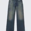 Vaqueros holgados de talle bajo y pierna ancha – Azul Báltico – Azul oscuro Vaqueros holgados de talle bajo y pierna ancha – Azul Báltico – Azul oscuro