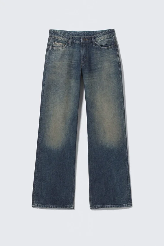 Vaqueros holgados de talle bajo y pierna ancha – Azul Báltico – Azul oscuro Vaqueros holgados de talle bajo y pierna ancha – Azul Báltico – Azul oscuro