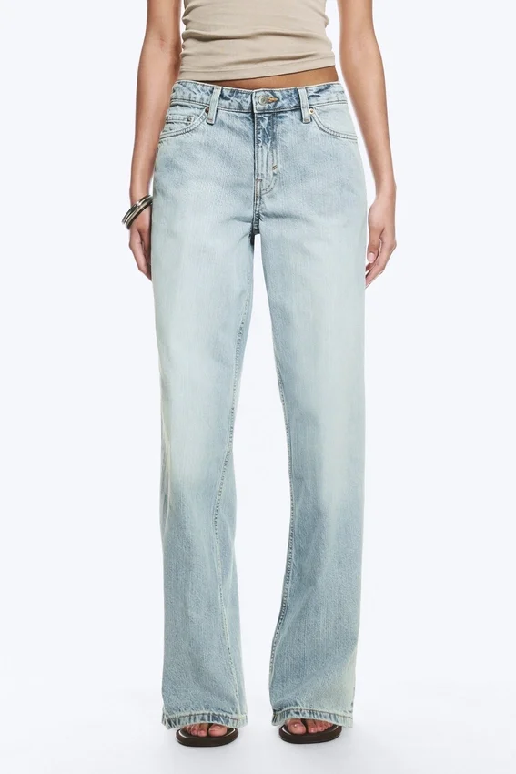 Vaqueros holgados de talle bajo y pierna ancha – Azul Dream – Azul claro Vaqueros holgados de talle bajo y pierna ancha – Azul Dream – Azul claro