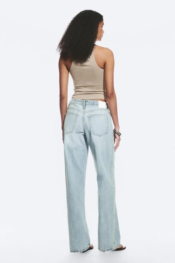 Vaqueros holgados de talle bajo y pierna ancha – Azul Dream – Azul claro Vaqueros holgados de talle bajo y pierna ancha – Azul Dream – Azul claro