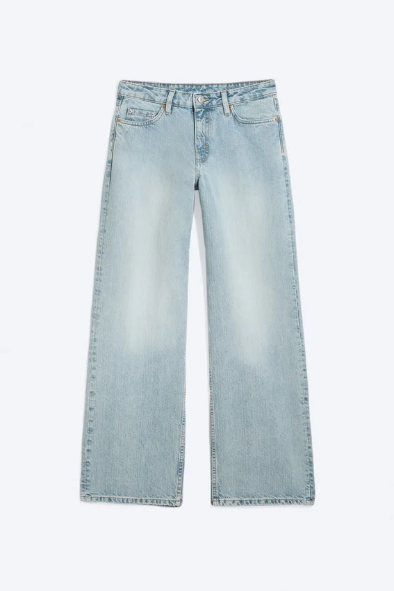 Vaqueros holgados de talle bajo y pierna ancha – Azul Dream – Azul claro Vaqueros holgados de talle bajo y pierna ancha – Azul Dream – Azul claro