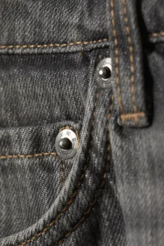 Vaqueros holgados de talle bajo y pierna ancha – Gris mina – Gris oscuro