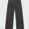 Vaqueros holgados de talle bajo y pierna ancha – Negro tinta – Negro Vaqueros holgados de talle bajo y pierna ancha – Negro tinta – Negro