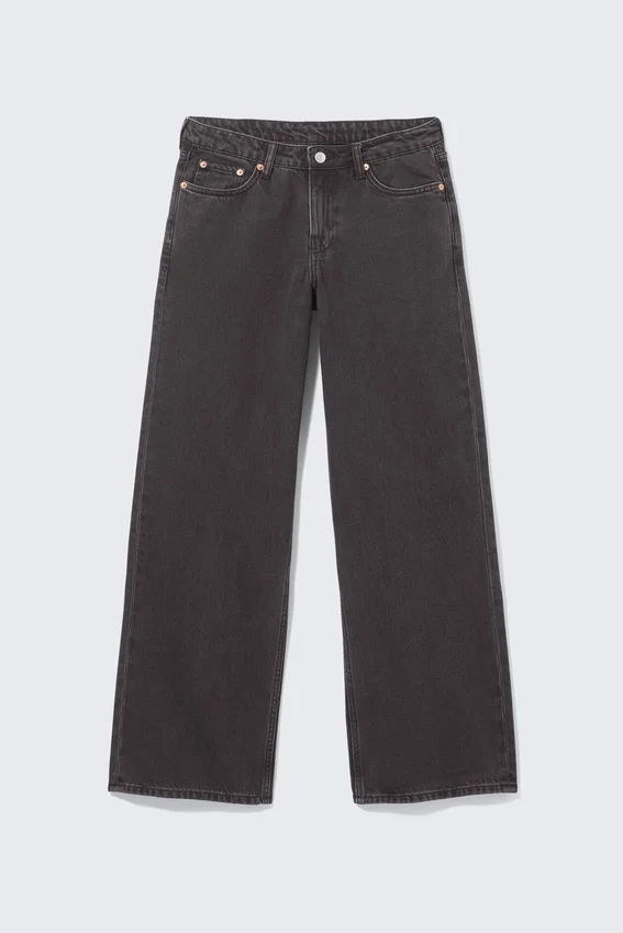 Vaqueros holgados de talle bajo y pierna ancha – Negro tinta – Negro Vaqueros holgados de talle bajo y pierna ancha – Negro tinta – Negro