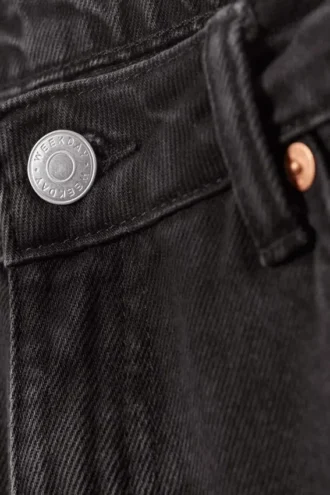 Vaqueros holgados de talle bajo y pierna ancha – Negro tinta – Negro