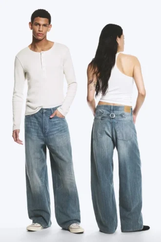 Vaqueros holgados de talle medio con efecto retorcido Astro Loose Baggy – Azul Gloria – Azul medio Vaqueros holgados de talle medio con efecto retorcido Astro Loose Baggy – Azul Gloria – Azul medio