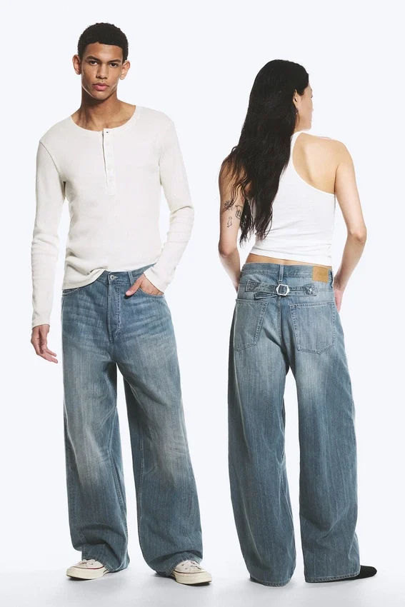 Vaqueros holgados de talle medio con efecto retorcido Astro Loose Baggy – Azul Gloria – Azul medio Vaqueros holgados de talle medio con efecto retorcido Astro Loose Baggy – Azul Gloria – Azul medio