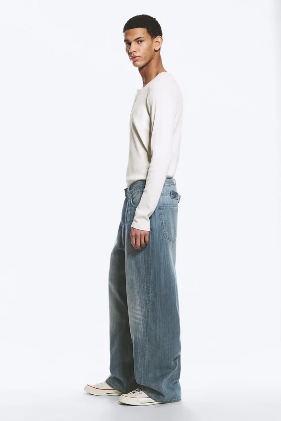 Vaqueros holgados de talle medio con efecto retorcido Astro Loose Baggy – Azul Gloria – Azul medio Vaqueros holgados de talle medio con efecto retorcido Astro Loose Baggy – Azul Gloria – Azul medio