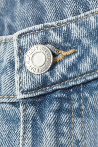 Vaqueros holgados de talle medio – Desvanecido azul – Azul medio