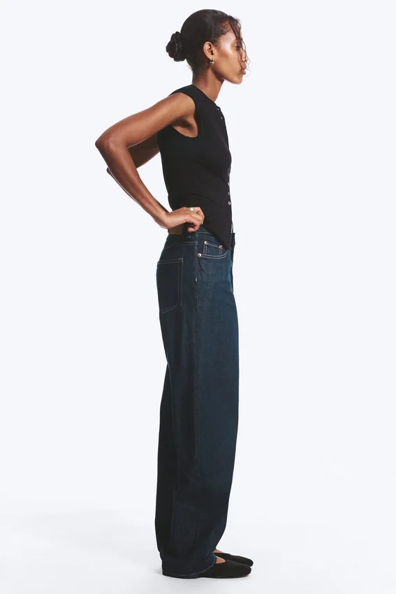 Vaqueros holgados de talle medio y corte ancho Rail – Azul lavado – Azul oscuro Vaqueros holgados de talle medio y corte ancho Rail – Azul lavado – Azul oscuro