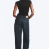 Vaqueros holgados de talle medio y corte ancho Rail – Azul lavado – Azul oscuro Vaqueros holgados de talle medio y corte ancho Rail – Azul lavado – Azul oscuro