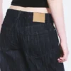 Vaqueros holgados de talle medio y pierna ancha – Lavado slub – Azul oscuro Vaqueros holgados de talle medio y pierna ancha – Lavado slub – Azul oscuro