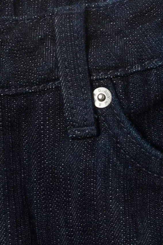 Vaqueros holgados de talle medio y pierna ancha – Lavado slub – Azul oscuro Vaqueros holgados de talle medio y pierna ancha – Lavado slub – Azul oscuro