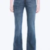 Vaqueros Hour de talle bajo, corte ajustado y pernera acampanada – Azul oscuro – Azul medio Vaqueros Hour de talle bajo, corte ajustado y pernera acampanada – Azul oscuro – Azul medio
