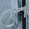 Vaqueros Imoo de talle bajo, holgados y con lazo – Azul medio – Azul medio Vaqueros Imoo de talle bajo, holgados y con lazo – Azul medio – Azul medio