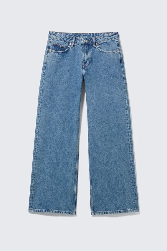 Vaqueros Imoo de talle bajo, holgados y de corte ancho – Azul 90S – Azul medio Vaqueros Imoo de talle bajo, holgados y de corte ancho – Azul 90S – Azul medio